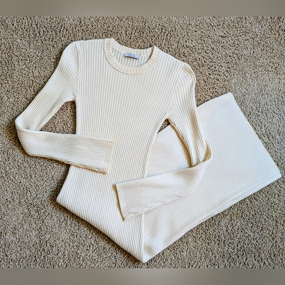 AYR Ivory Ribbed Dress